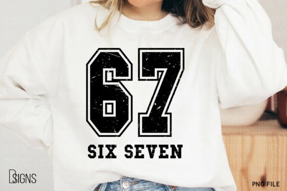 6 7 Six Seven Svg Funny Meme Varsity Png