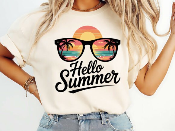 Hello Summer Sublimation PNG T-Shirt