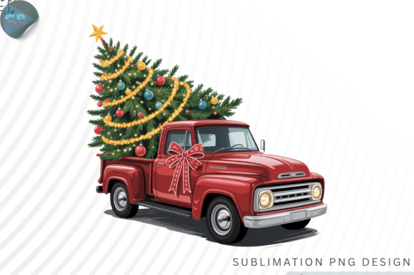 Retro Coquette Christmas Truck Bow PNG D Review