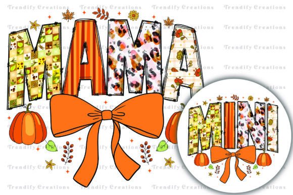 Retro Fall Mama Mini Png, Fall Pumpkin B