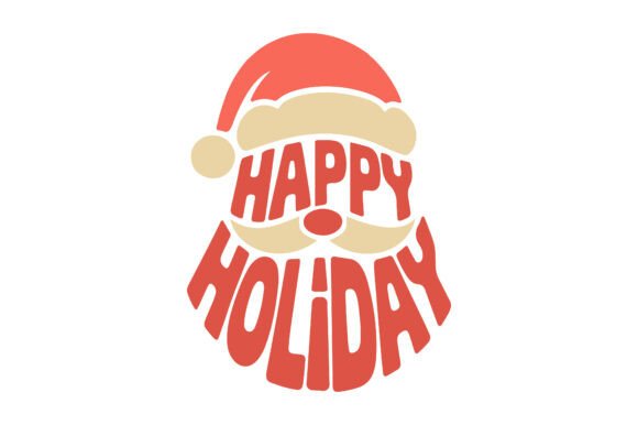 Retro Santa Happy Holiday Word Art SVG Review