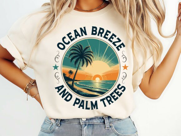 Retro Sunset Beach T-Shirt Design Review