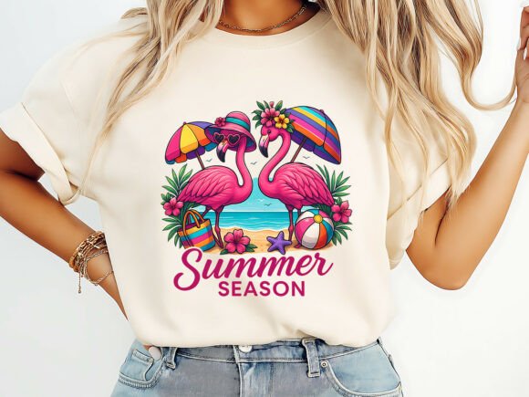 Summer Season Flamingo PNG T-Shirt
