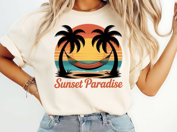 Sunset Paradise Tropical PNG T-Shirt